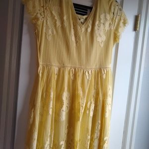 Maurices Yellow Dress with sleeves